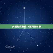 夫妻相克表的12生肖配对表，最全的十二生肖相配相克(12属相婚配表)(