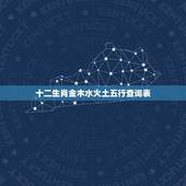 十二生肖金木水火土五行查询表，历年十二生肖五行表
