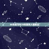 66年属马与70年属狗人婚配运，男属1966年马和属1970年狗在一起
