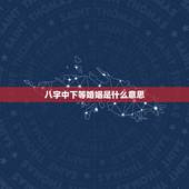 八字中下等婚姻是什么意思，八字算下婚姻，谢谢