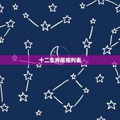 十二生肖属相列表，属相婚配十二生肖年龄表