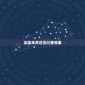 出生年月日五行查询表，免费生辰八字查询系统
