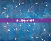 十二属相的年龄表，十二生肖岁数表