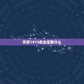 农历1973年出生属什么，1973年出生属什么