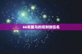 66年属马的招财微信名，属马的用什么图像微信