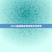 2022最潮网名带特殊符号两字，2021最火的网名带特殊符号