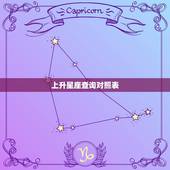 上升星座查询对照表，怎么查上升星座？上升星座查询表