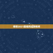 帝师2021属相鸡运势视频，2021年属相运势及运程