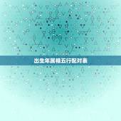 出生年属相五行配对表，五行和属相共同匹配
