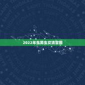 2022年生男生女清宫图，二胎最准的清宫表2022