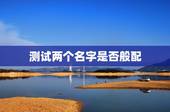 测试两个名字是否般配，姓名配对测试 高手来！