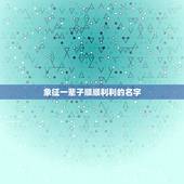 象征一辈子顺顺利利的名字，代表义气，心胸开阔，正直，聪明，的意思，的词