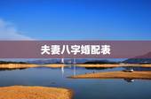 夫妻八字婚配表，合婚配对表图