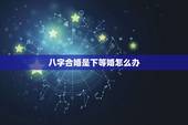 八字合婚是下等婚怎么办，八字合婚如果不合怎么办？