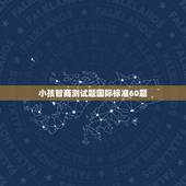 小孩智商测试题国际标准60题，就是智测网上的“国际标准智商测试”题的答