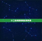 十二生肖属相相生相克表，生肖相冲表