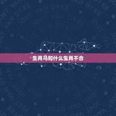 生肖马和什么生肖不合，生肖马和什么生肖相冲