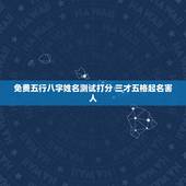 免费五行八字姓名测试打分 三才五格起名害人