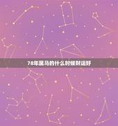 78年属马的什么时候财运好，78年属马的今年财运如何