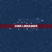 已婚的人遇到正缘桃花，我知道正缘桃花是说会遇到真爱并且会结婚那一种，可