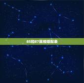 85和87属相婚配表，1985牛女和1987兔男属相婚配