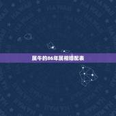 属牛的86年属相婚配表，85年属牛男和86年属虎女 婚配吗 ？谢谢！