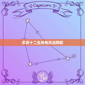 农历十二生肖每月运势蛇，十二生肖属相每月运程