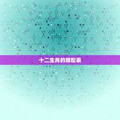 十二生肖的婚配表，十二生肖配对表