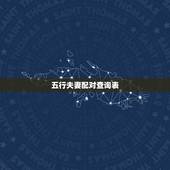 五行夫妻配对查询表，五行金木水火土婚姻怎么配