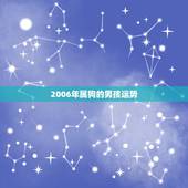 2006年属狗的男孩运势，2006属狗的命运