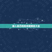 输入自己的姓名取网名大全，输入自己的名字取网名
