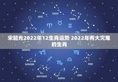 宋韶光2022年12生肖运势 2022年有大灾难的生肖