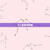 十二生肖对照表，2023年十二生肖对照表