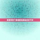 家里有四个属相都是属鼠的好不好，一家人有六个属鼠的是好事吗？