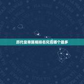 历代皇帝属相排名究竟哪个最多，皇帝命都是什么生辰八字
