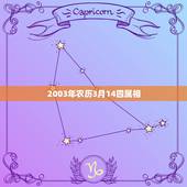 2003年农历3月14四属相，农历2003年3月4日是什么星座