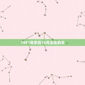 1991年农历10月出生的羊，91年十月羊是什么命