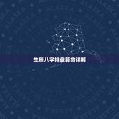 生辰八字排盘算命详解，生辰八字命盘图解