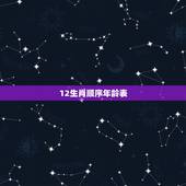 12生肖顺序年龄表，十二生肖岁数年龄表