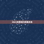 2022年更流行的英文名，2023更受欢迎的英语名字