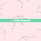 十二生肖配对年龄表查询，十二生肖年份表和年龄