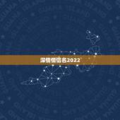 深情情侣名2022，网名2021最新版的情侣名