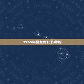 1965年属蛇的什么命相，1965年出生的人是什么命