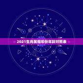 2021生肖属相年份年龄对照表，2021属牛的今年多大