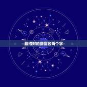 最招财的微信名两个字，招财又吉利的微信名字是什么？