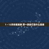 1～12月份星座表 测一测自己是什么星座