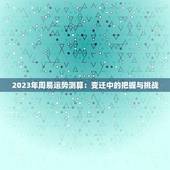 2023年周易运势测算：变迁中的把握与挑战