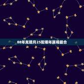 88年龙腊月25配哪年属相最合，88年属龙生肖配对