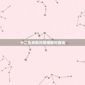 十二生肖配对属相配对查询，十二生肖日历表