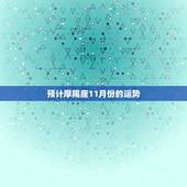 预计摩羯座11月份的运势，摩羯座2o14年11月运势